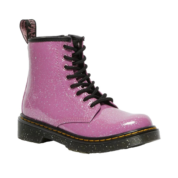 Dr. Martens Junior Girls US 13 Pink Cosmetic 1460 Glitter Lace Up Combat Boots - Picture 1 of 9